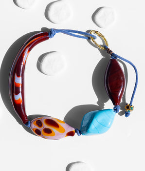 katerina psoma turquoise and brown beads necklace