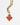 Katerina Psoma Gold necklace with a teardrop-shaped pendant and coral beads 