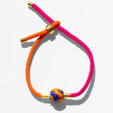 Katerina Psoma Neon pink and orange bracelet with gold accents