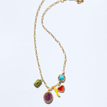 Katerina Psoma Amethyst Charm short Necklace
