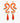 Katerina Psoma Orange snake-shaped earrings with teardrop pendants 