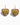 katerina Psoma Heart-shaped earrings with gold frame and multicolored gemstones 