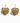 katerina Psoma Heart-shaped earrings with gold frame and multicolored gemstones 
