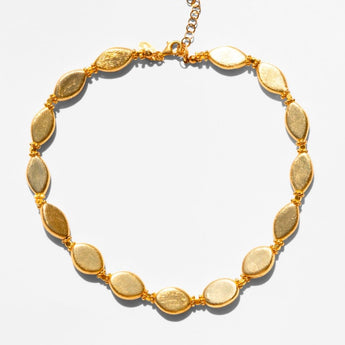 Katerina Psoma Gold necklace with oval-shaped beads