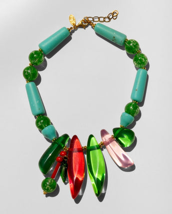 Katerina Psoma acrylic Green Short Statement Necklace