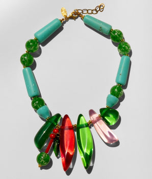 Katerina Psoma acrylic Green Short Statement Necklace