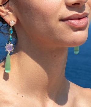 Katerina Psoma Green Drop Earrings