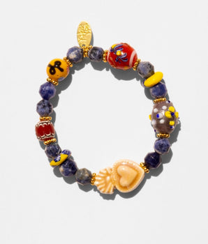 Katerina Psoma blue cord bracelet with semiprecious stones