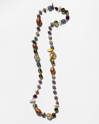 Katerina Psoma Colorful beaded necklace with murano and semiprecious stones