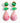 Katerina Psoma Pair of clip earrings with green top stones and pink teardrop-shaped drops 