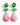 Katerina Psoma Pair of clip earrings with green top stones and pink teardrop-shaped drops 