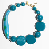 Katerina Psoma Blue short necklace with Murano glass and acrylic beads