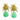 Katerina Psoma Gold beetle-shaped earrings with green teardrop stones 