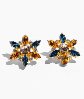 Katerina Psoma Pair of star-shaped earrings with multicolored gemstones