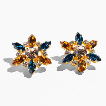 Katerina Psoma Pair of star-shaped earrings with multicolored gemstones