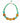 katerina Psoma short necklace with green jade and amber resin adonrned with ethnic motifs