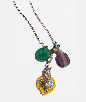 Katerina Psoma Amore Yellow Charm Necklace