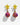 Katerina Psoma Colorful earrings with floral studs and colored beads