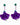 Purple floral earrings with green and pink accents 