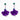 Purple floral earrings with green and pink accents 
