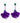 Purple floral earrings with green and pink accents 