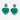 Katerina Psoma Pair of green heart earrings with turquoise stones 