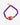 Bracelet with purple beads and a decorative red and white charm on a white background