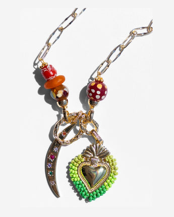 Katerina Psoma Amore Green Charm Necklace