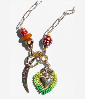 Katerina Psoma Amore Green Charm Necklace
