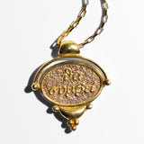 Katerina Psoma gold plated long chain necklace with a charm θα συμβει