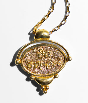Katerina Psoma gold plated long chain necklace with a charm θα συμβει
