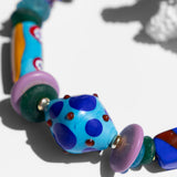 Katerina Psoma Blue Short Necklace with murano and trade beads