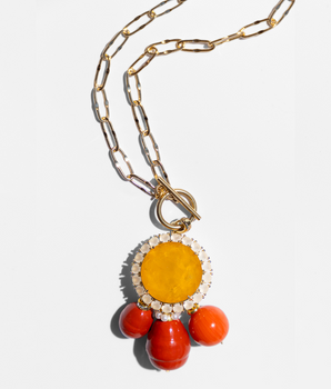 Katerina Psoma  Coral Drop Pendant Necklace