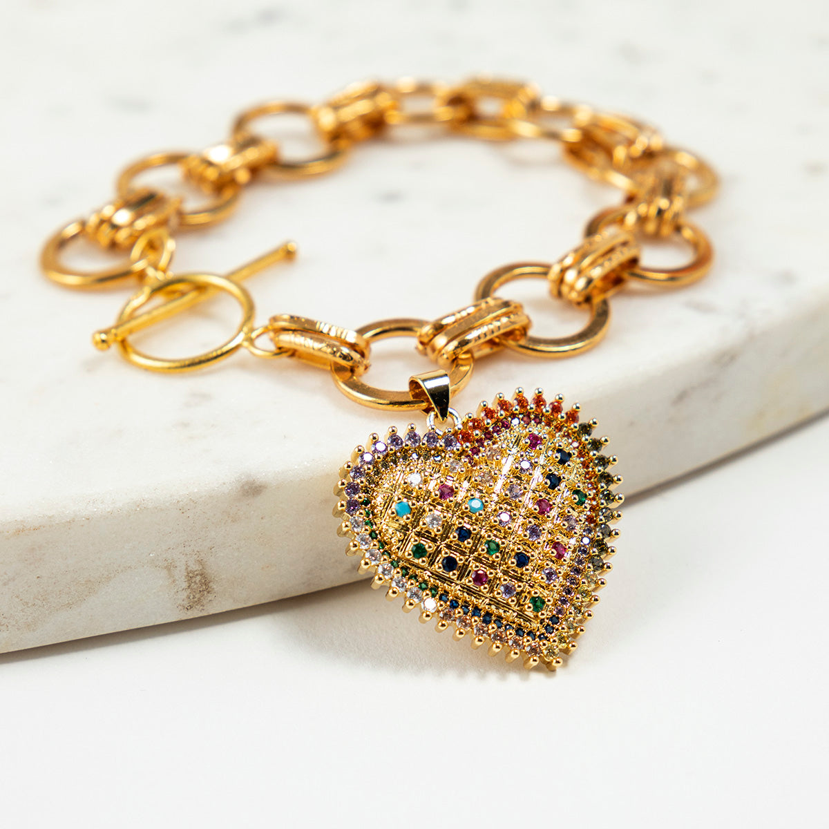 Katerina Psoma Gold Plated Bracelet with Charm heart 