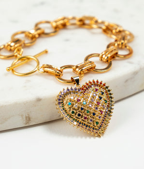 Katerina Psoma Gold Plated Bracelet with Charm heart 
