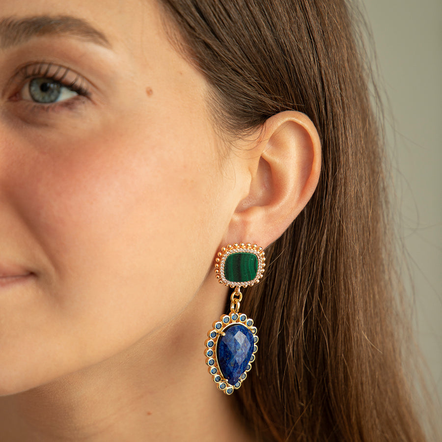 Amalia Blue Dangle Earrings
