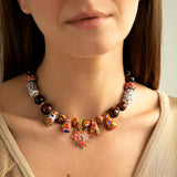 Katerina Psoma Statement Necklace with African Beads boho costume jewelry
