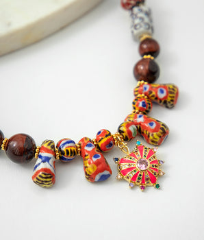 Katerina Psoma Statement Necklace with African Beads