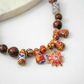 Katerina Psoma Statement Necklace with African Beads