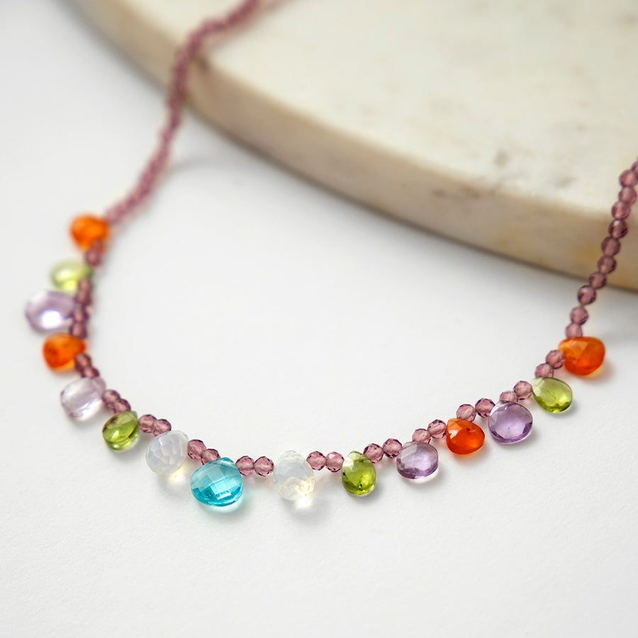 Katerina Psoma Short Necklace with Stones and Zirconia multicolor