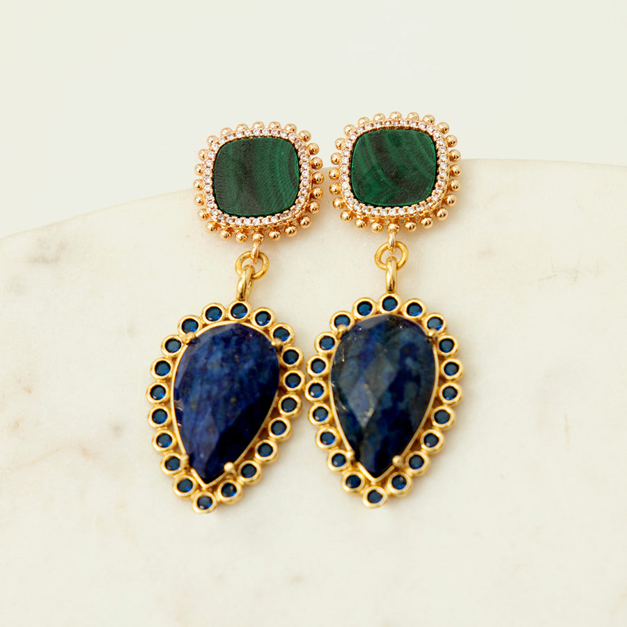 Amalia Blue Dangle Earrings