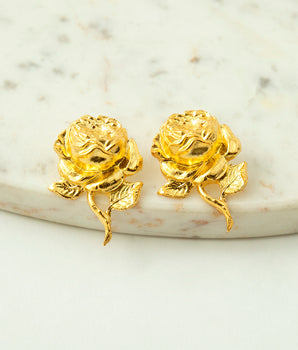 Flower Metal stud vintage Earrings katerina psoma