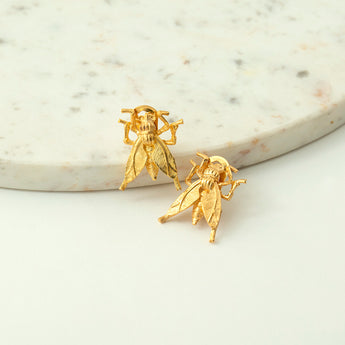 Katerina Psoma Wasp Metal Clip Earrings costume jewelry