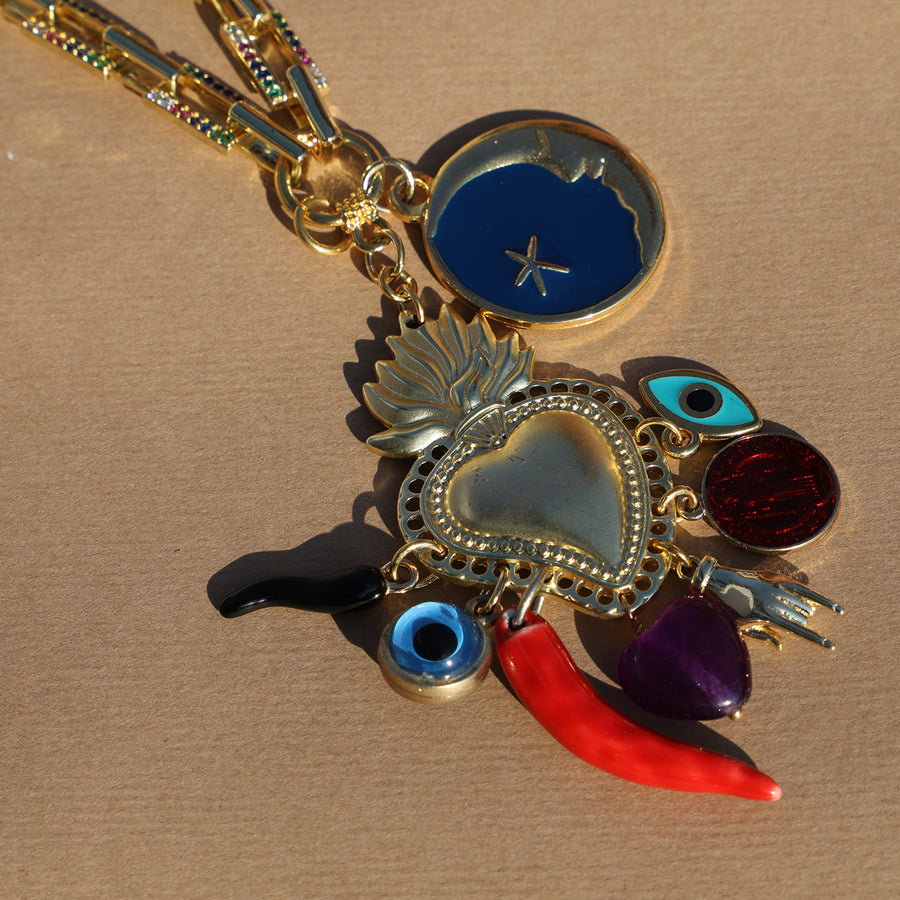 Amore Long Charm Necklace