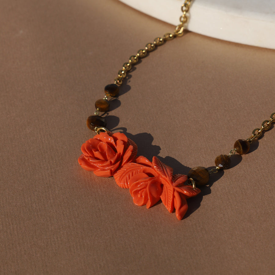 Rosa Orange Short Necklace
