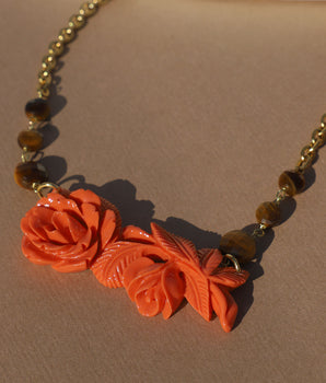 Rosa Orange Short Necklace