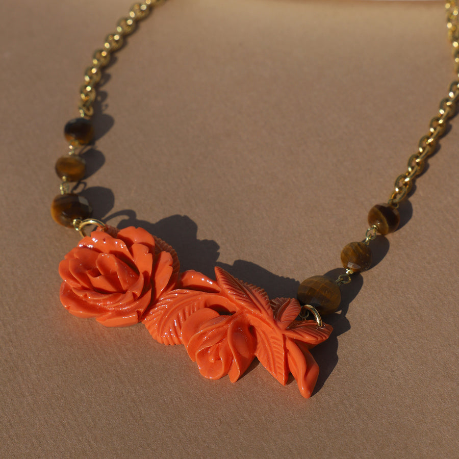 Rosa Orange Short Necklace