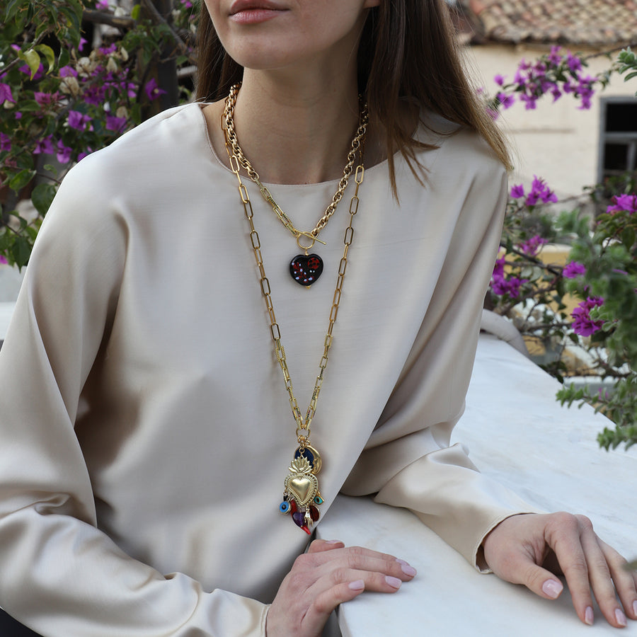 Amore Long Charm Necklace