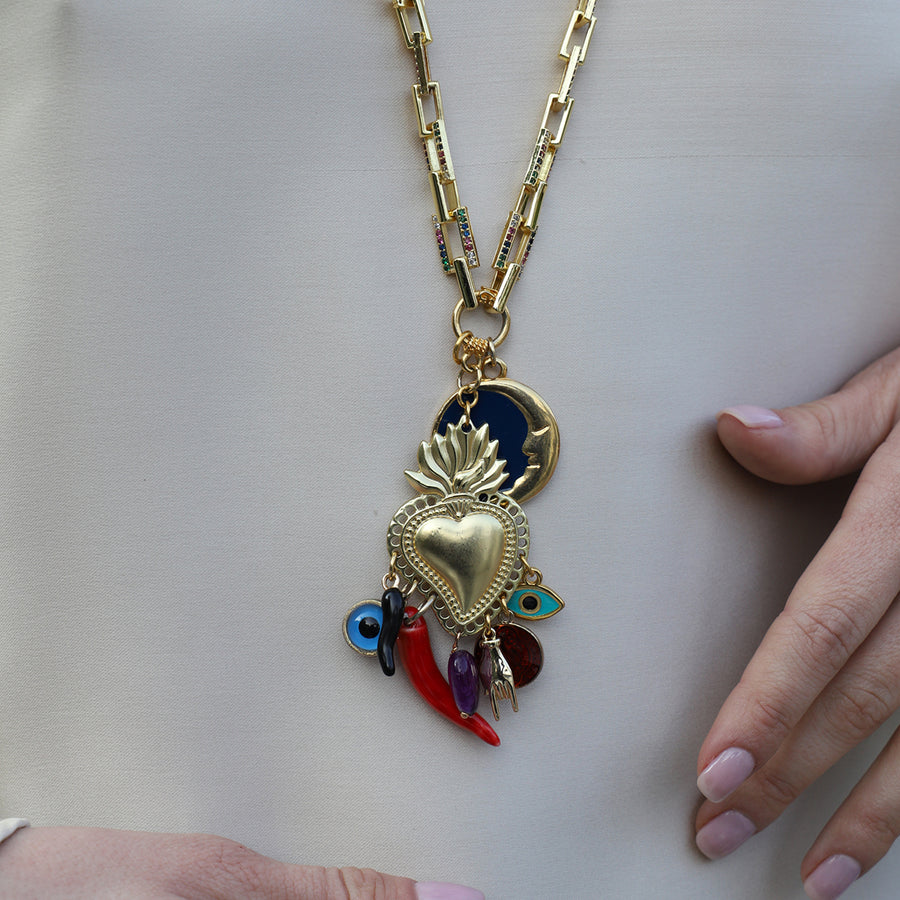 Amore Long Charm Necklace