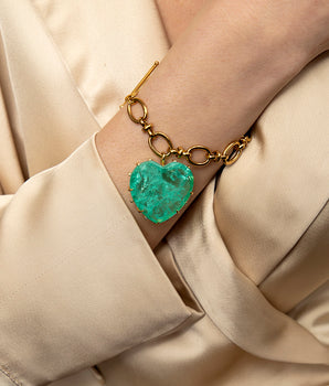 Amore Chain Bracelet with Light Green Heart